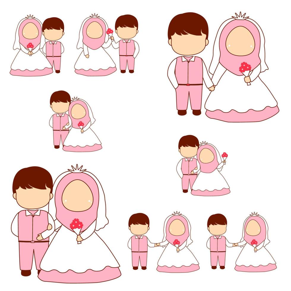 moslim bruiloft paar verzameling vector