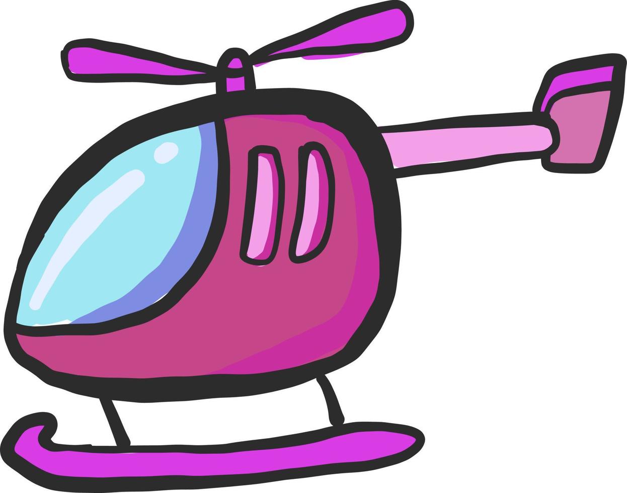 roze helikopter, illustratie, vector Aan wit achtergrond