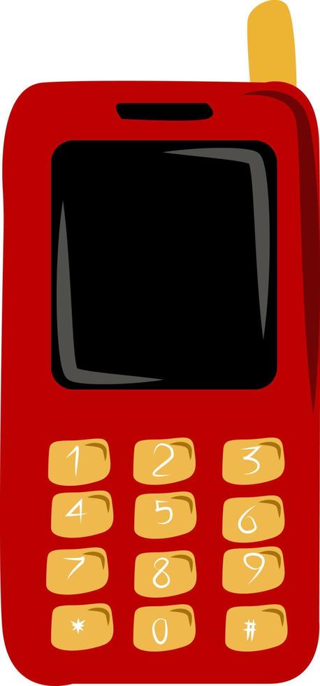mobiel telefoon, illustratie, vector Aan wit achtergrond.