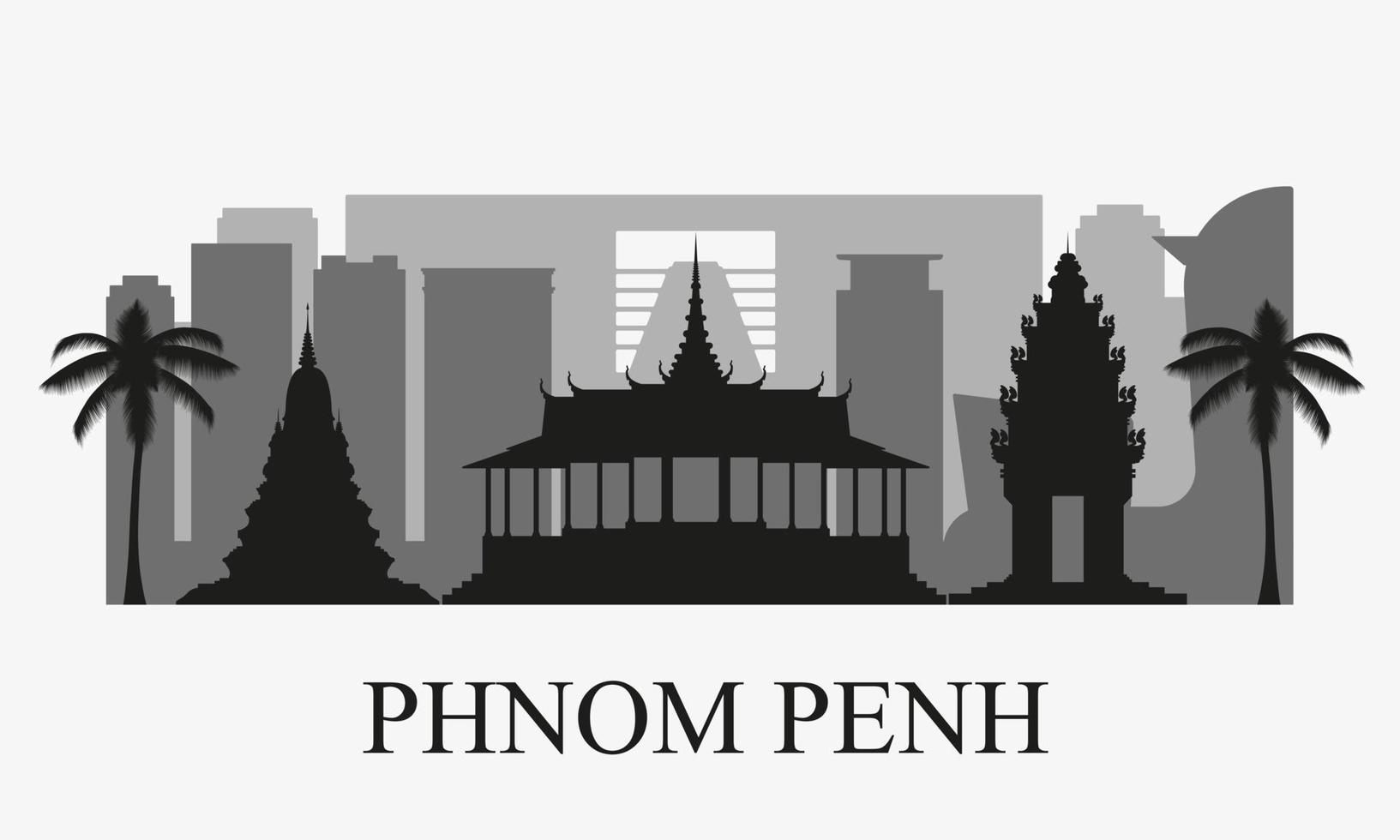 phnom penh silhouet. vector