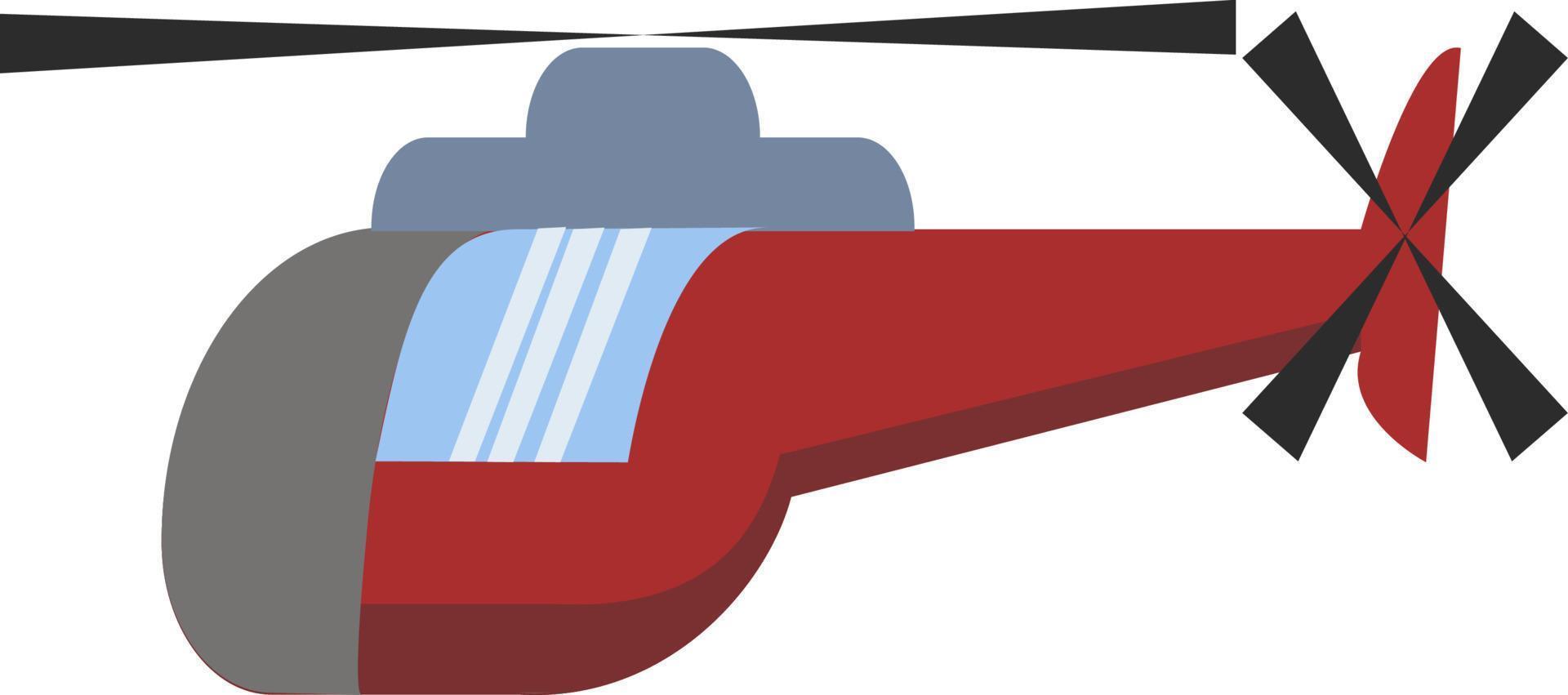een rood helikopter, vector of kleur illustratie.