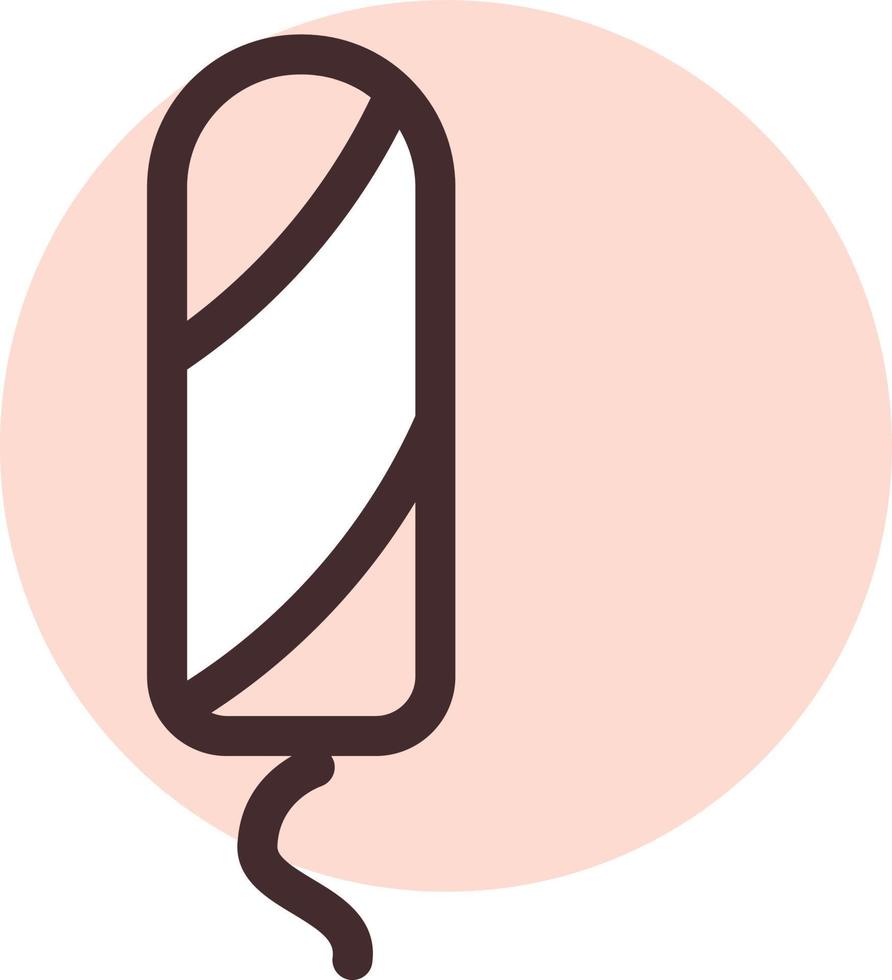 menstruatie tampon, illustratie, vector Aan een wit achtergrond.