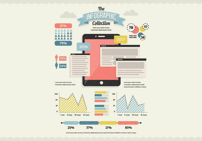 Tablet en Data Infographic Vector