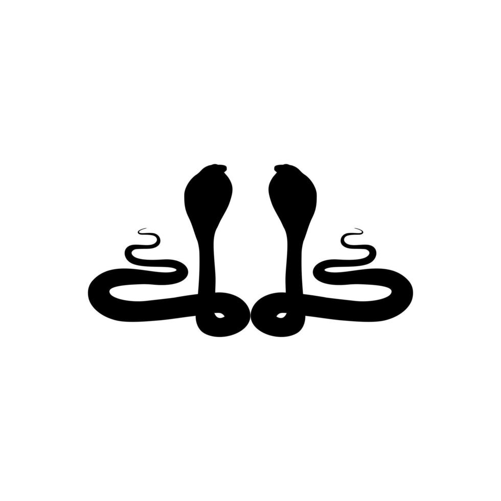 silhouet van de paar- van de cobra slang voor logo, pictogram, website of grafisch ontwerp element. vector illustratie