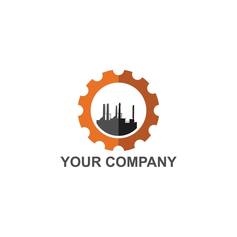 industrie fabriek uitrusting logo ontwerp vector sjabloon