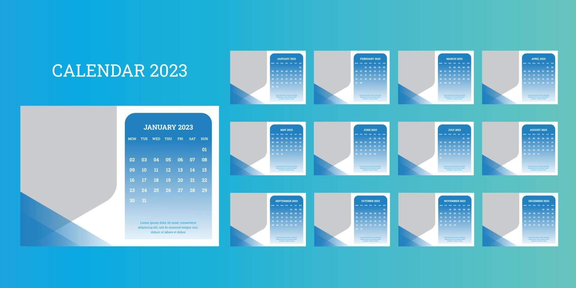 bureaukalender 2023 vector