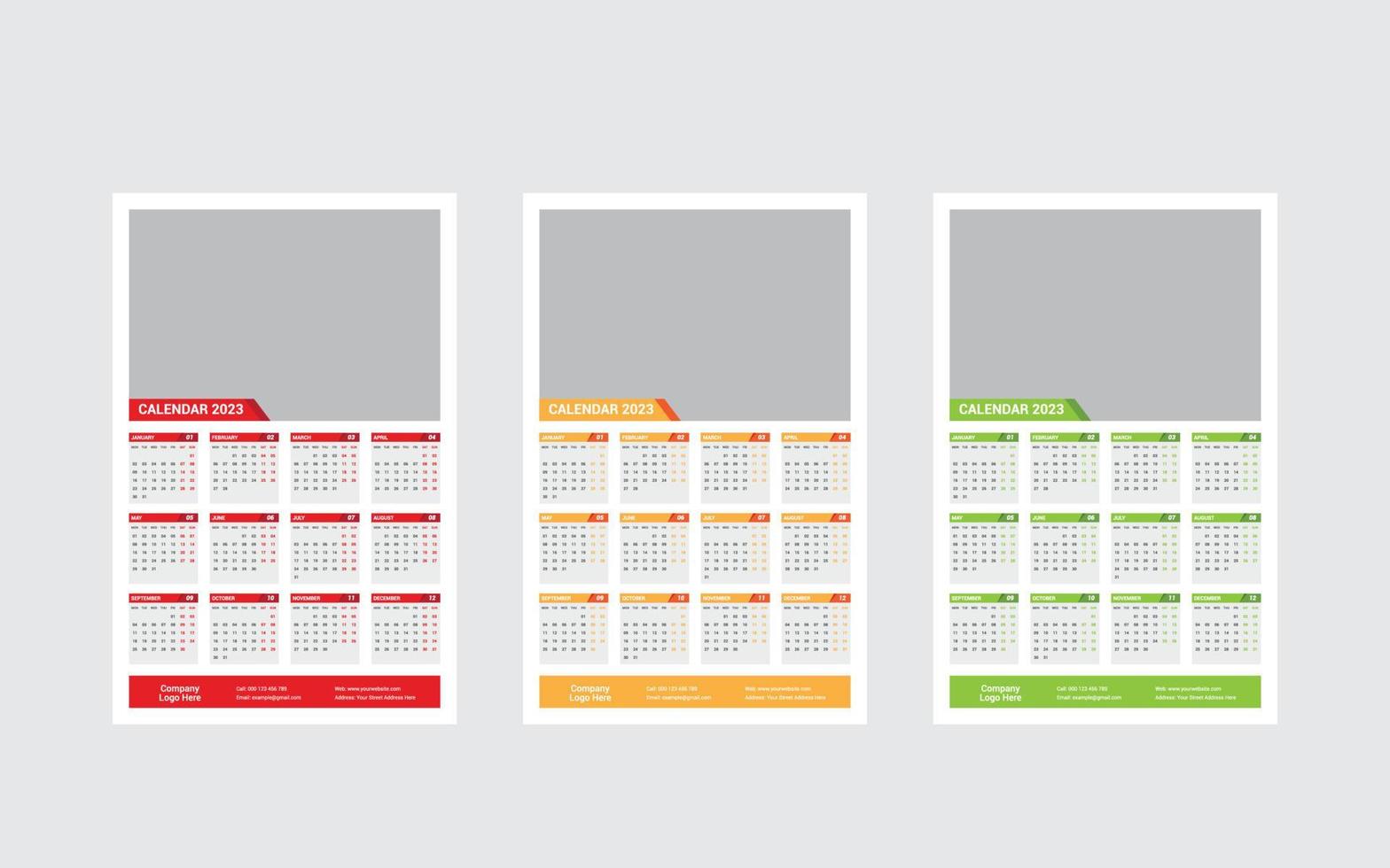 een bladzijde muur kalender 2023 vector