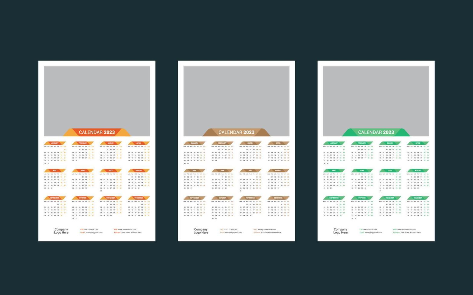 een bladzijde muur kalender 2023 vector