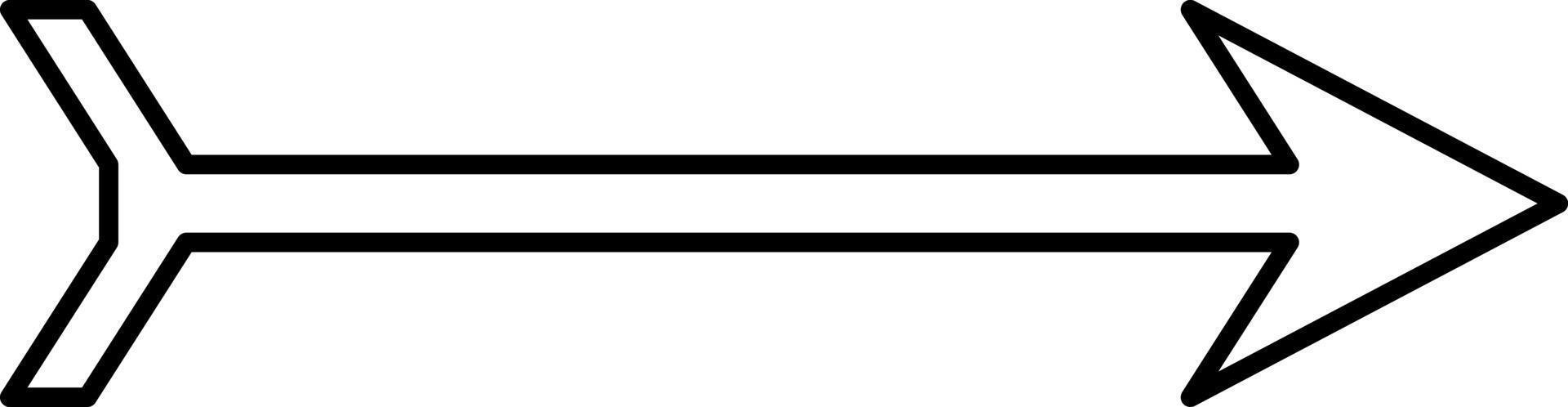 wit pijl met een staart richten naar de Rechtsaf, illustratie, vector Aan wit achtergrond.