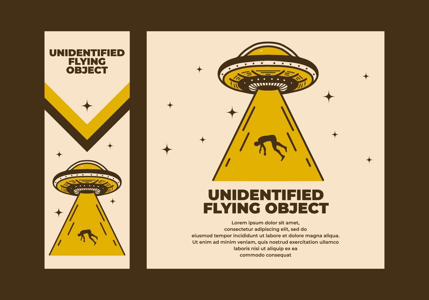 wijnoogst kunst illustratie van een ufo zuigen een menselijk vector