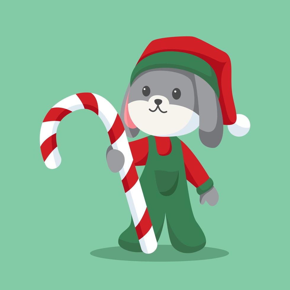 schattig Kerstmis konijn karakter ontwerp illustratie vector