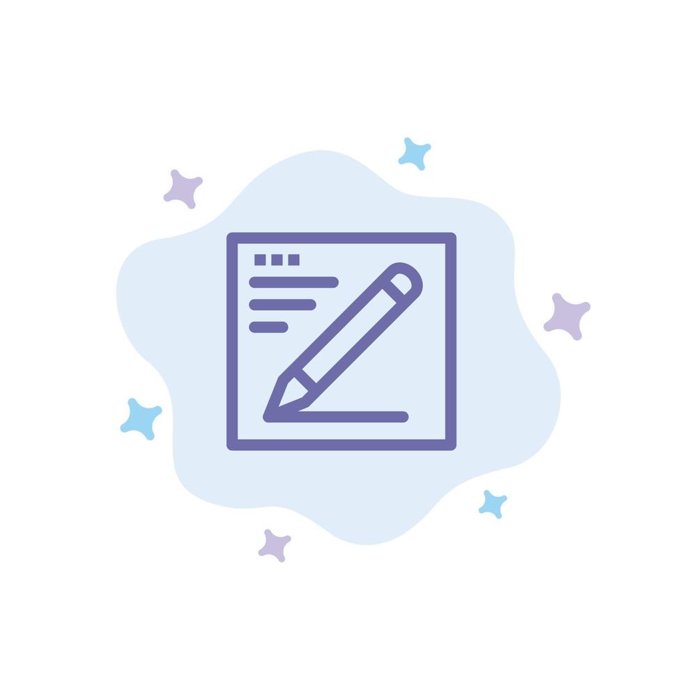 browser potlood tekst onderwijs blauw icoon Aan abstract wolk achtergrond vector