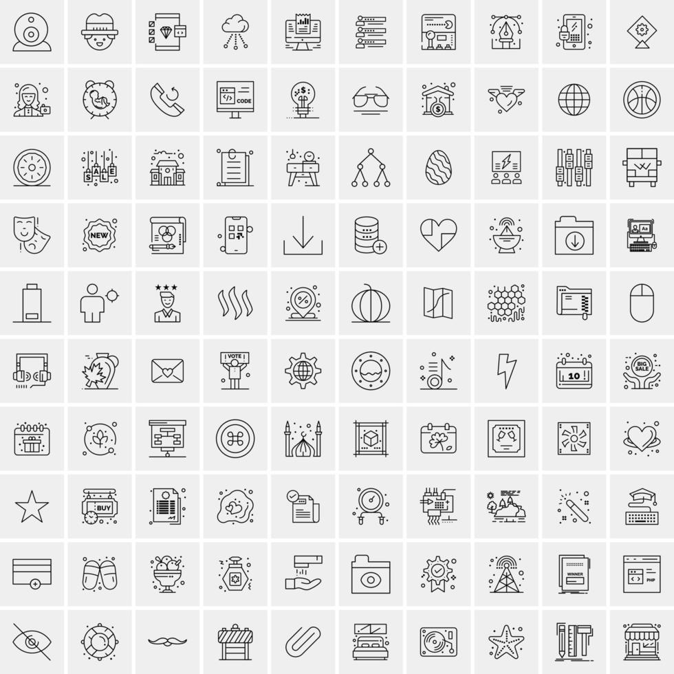 100 bedrijf pictogrammen voor web en afdrukken materiaal vector