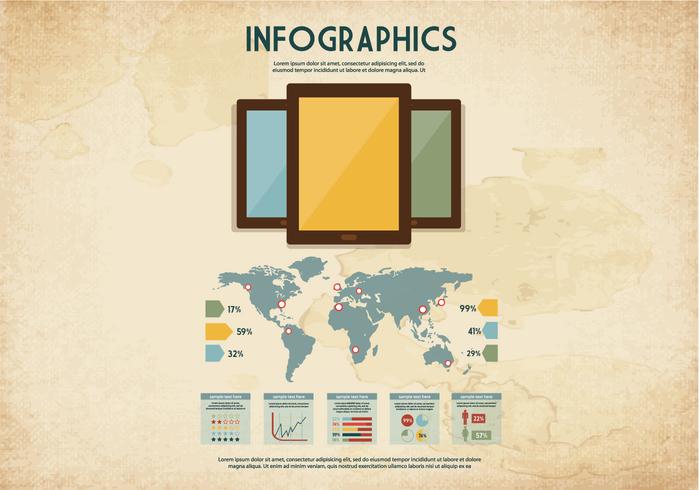 Tablet infographics vector