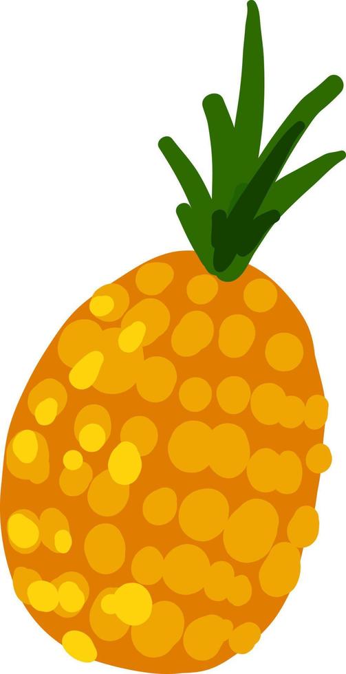 vlak ananas, illustratie, vector Aan wit achtergrond.