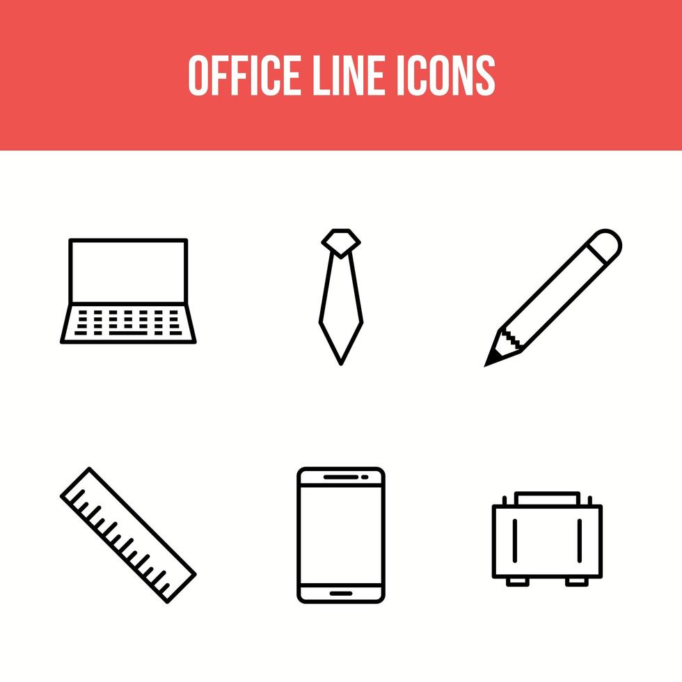 office lijn pictogrammen vector