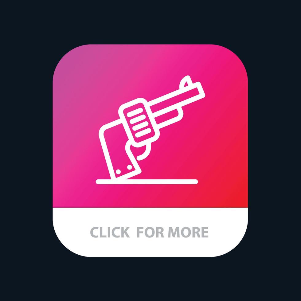 geweer hand- wapen Amerikaans mobiel app knop android en iOS lijn versie vector