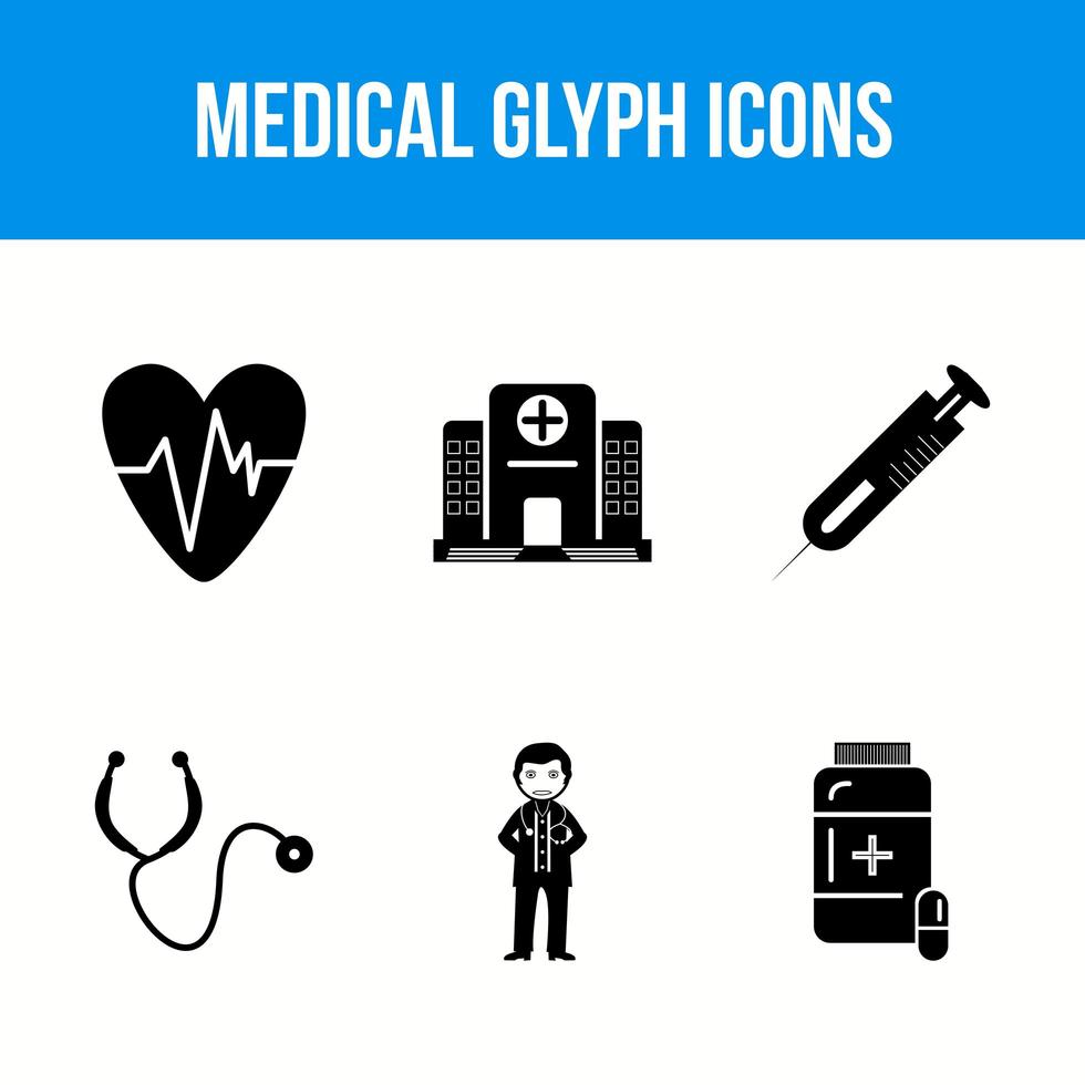 medische glyph pictogrammen vector