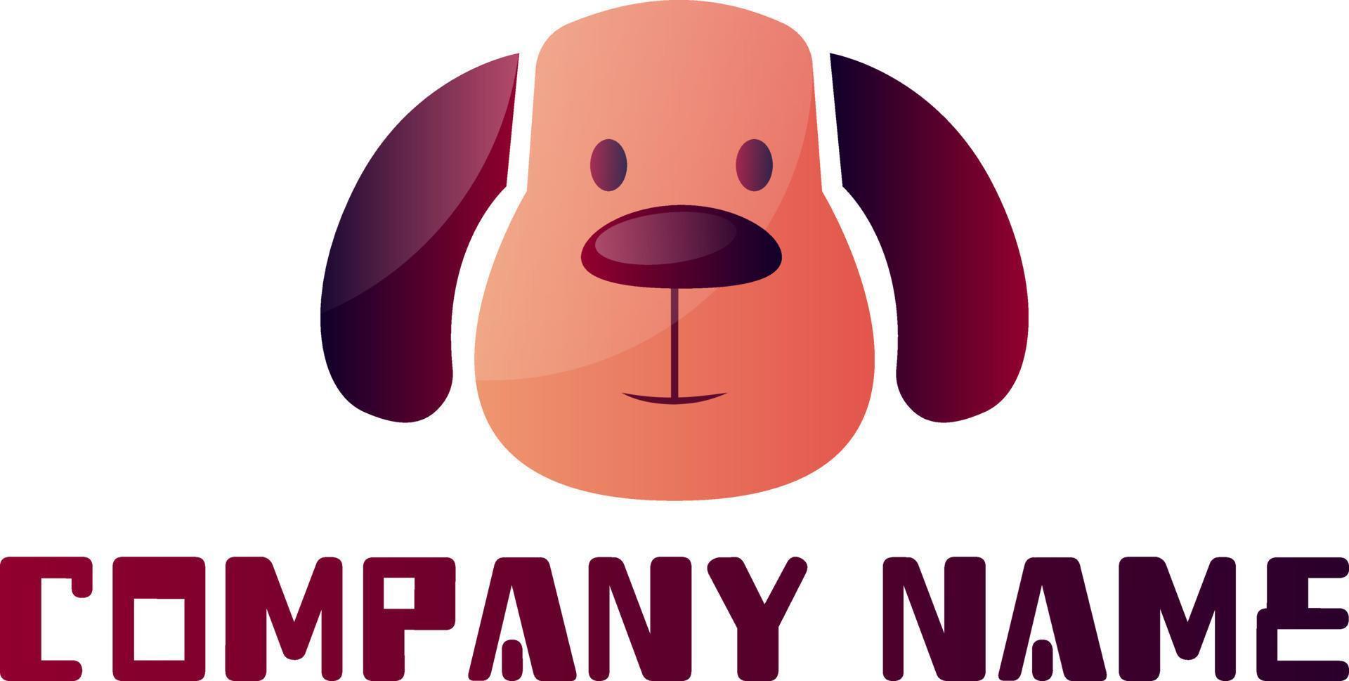 schattig hond hoofd bovenstaand blanco tekst ruimte logo vector illustratie Aan een wit achtergrond