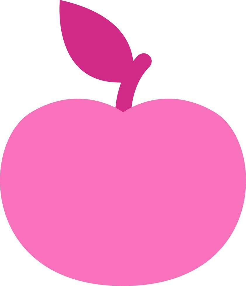 roze appel, illustratie, vector Aan een wit achtergrond.