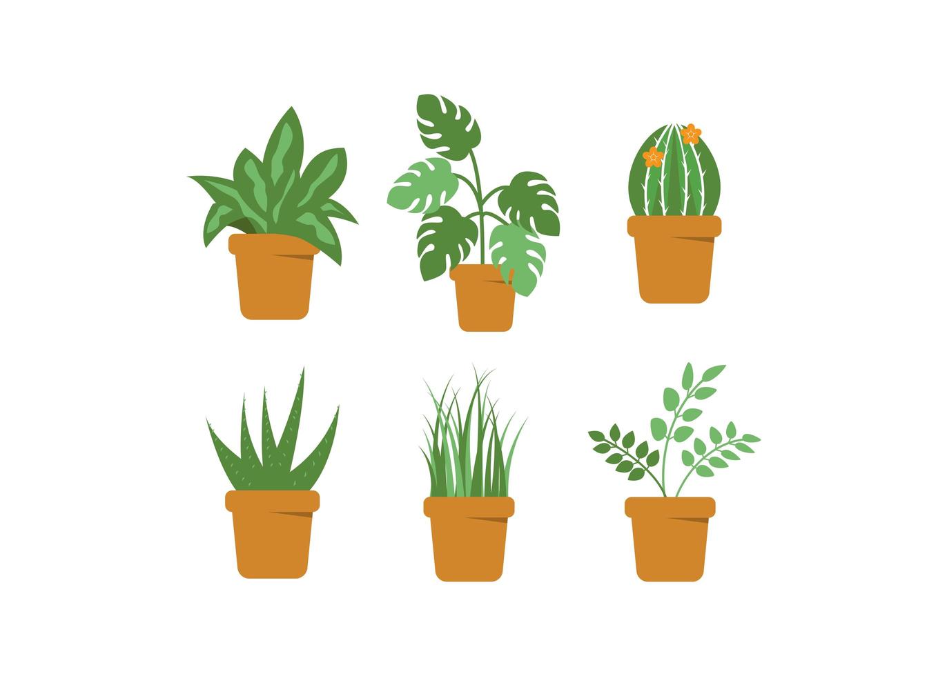 groene plantpot set vector