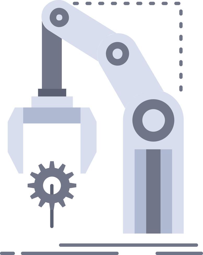 automatisering fabriek hand- mechanisme pakket vlak kleur icoon vector