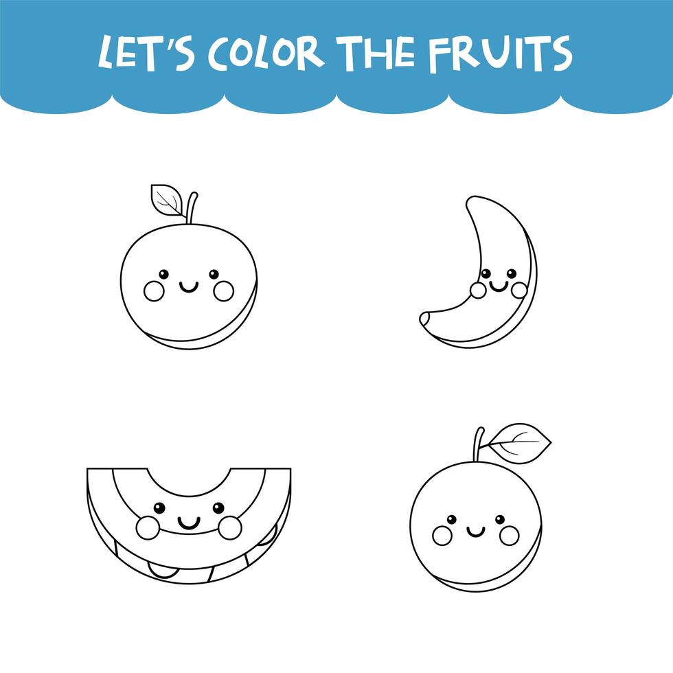 kleur spel schattig vers fruit vector