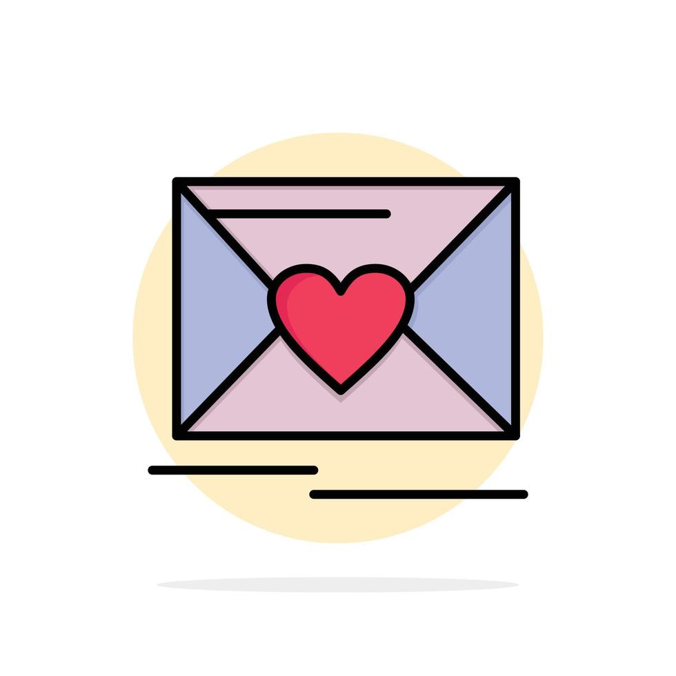 mail liefde hart bruiloft abstract cirkel achtergrond vlak kleur icoon vector