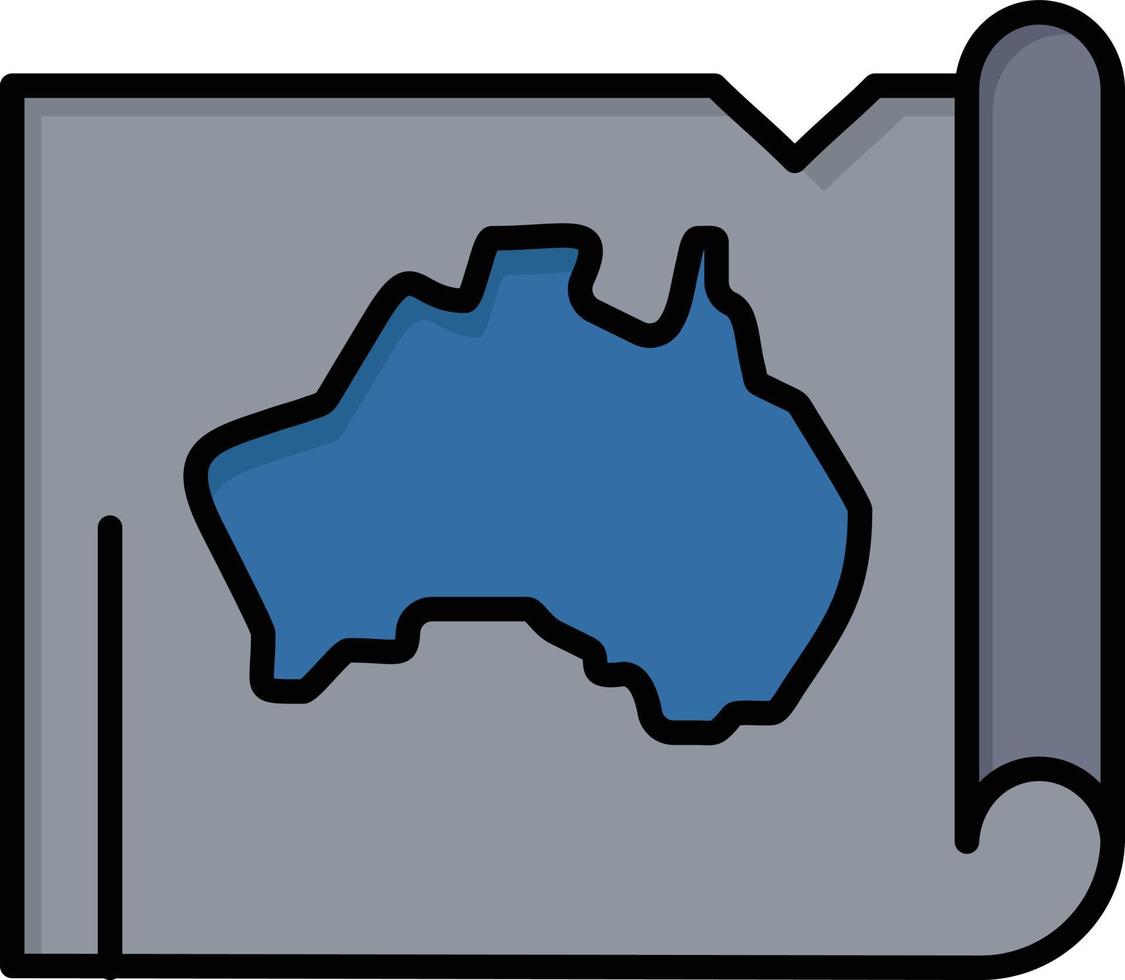 Australië Australisch land plaats kaart reizen vlak kleur icoon vector icoon banier sjabloon