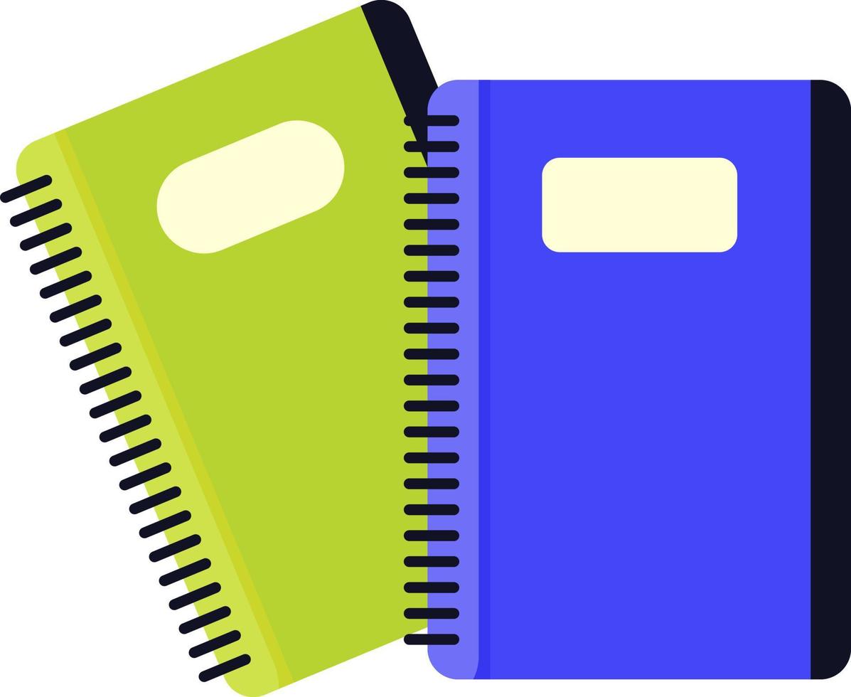 twee notebooks ,illustratie, vector Aan wit achtergrond.
