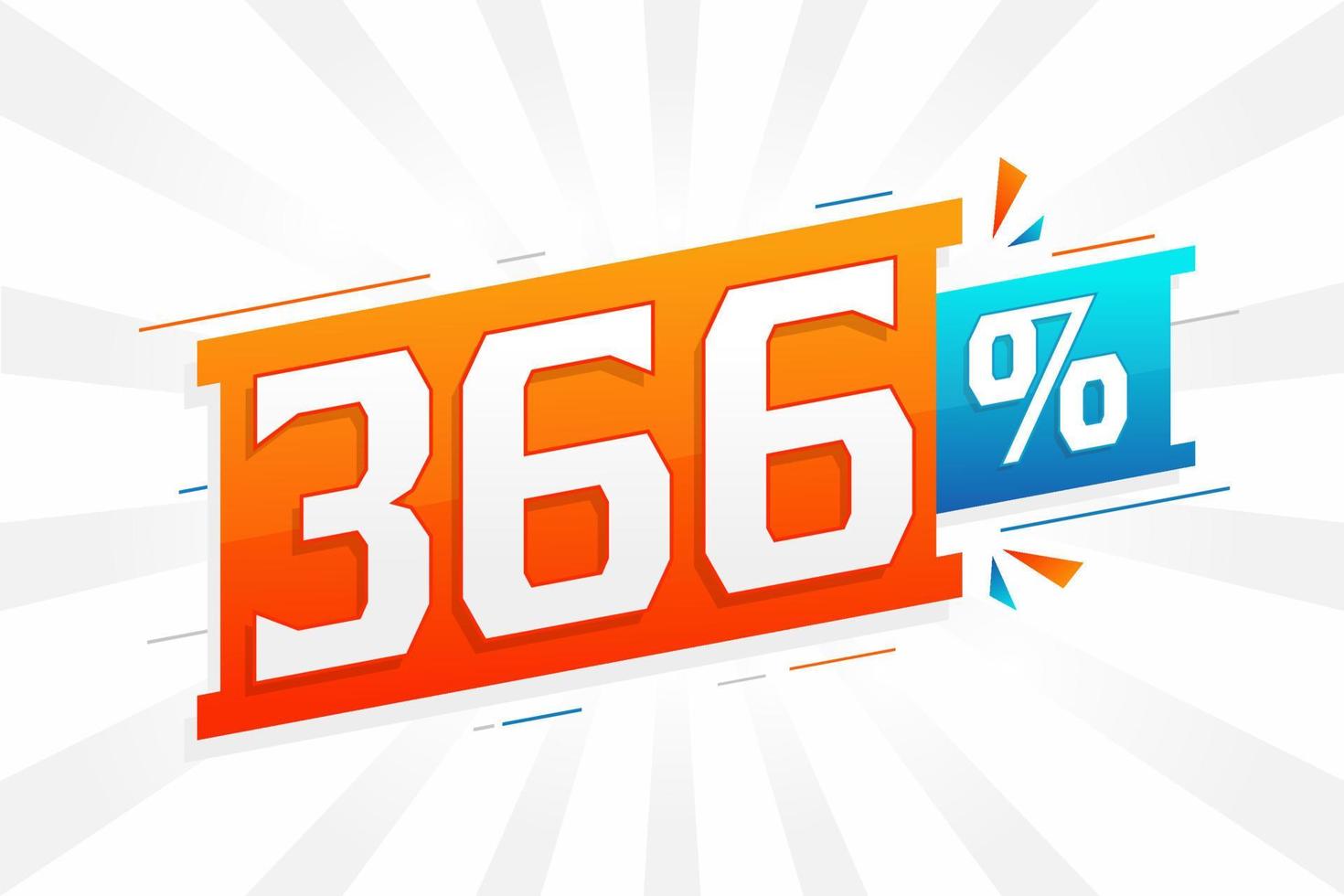 366 korting afzet banier Promotie. 366 procent verkoop promotionele ontwerp. vector