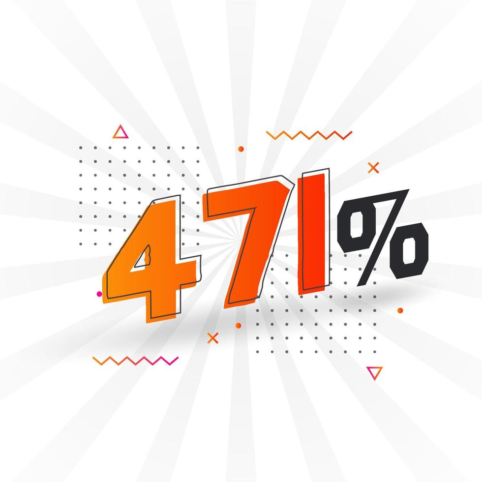 471 korting afzet banier Promotie. 471 procent verkoop promotionele ontwerp. vector