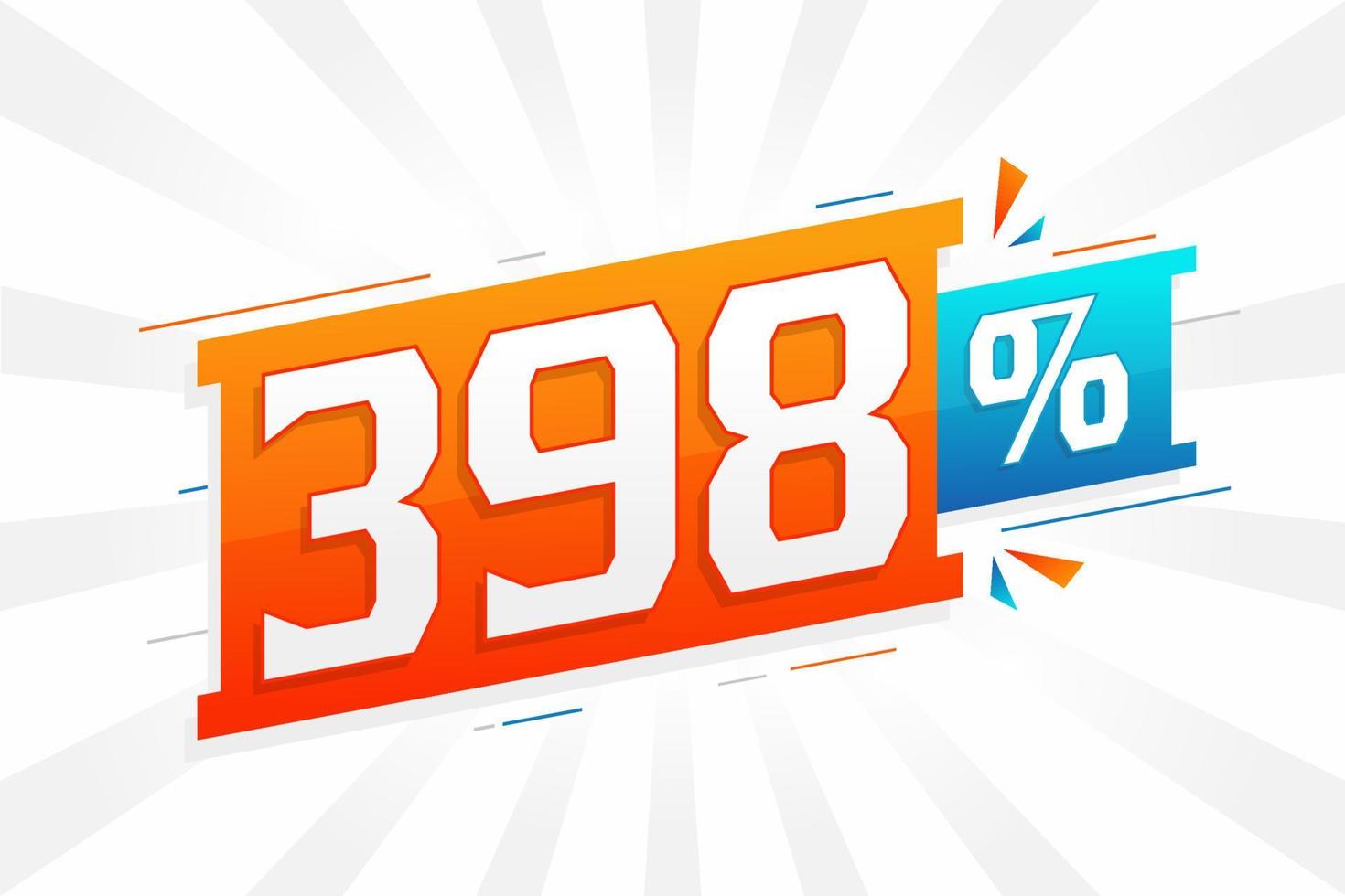 398 korting afzet banier Promotie. 398 procent verkoop promotionele ontwerp. vector