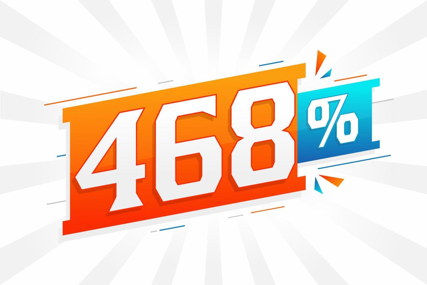 468 korting afzet banier Promotie. 468 procent verkoop promotionele ontwerp. vector