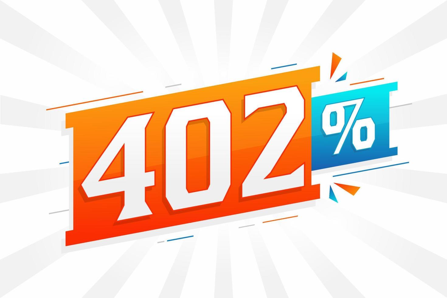 402 korting afzet banier Promotie. 402 procent verkoop promotionele ontwerp. vector