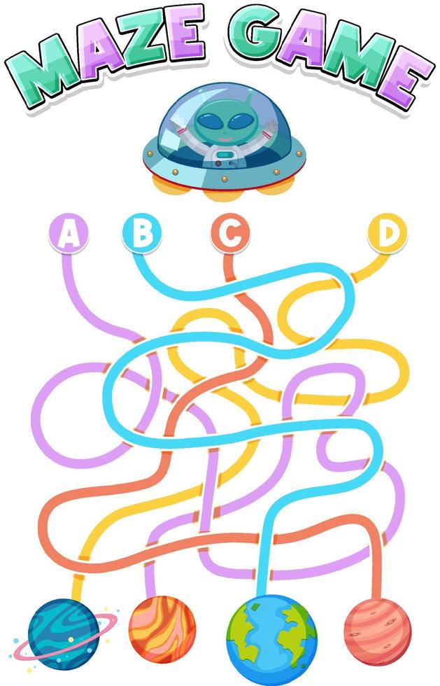 doolhof spel sjabloon voor kinderen vector