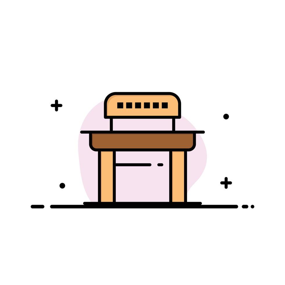 bureau leerling stoel school- bedrijf vlak lijn gevulde icoon vector banier sjabloon