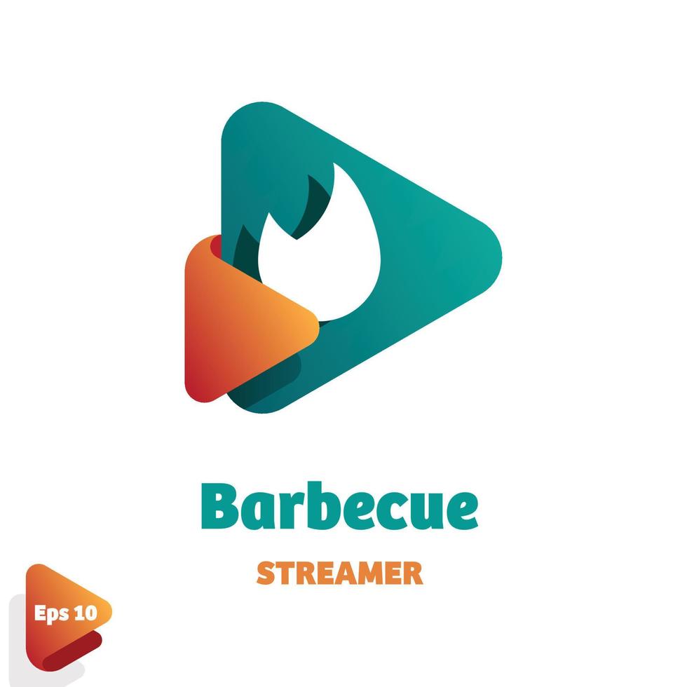 barbecue wimpel logo vector