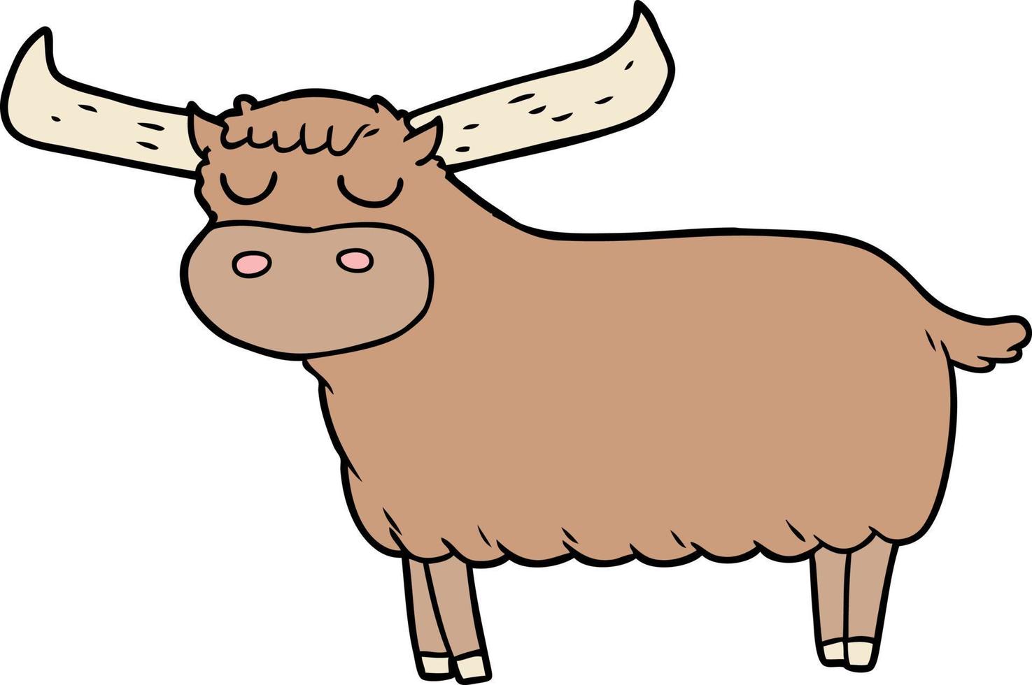 tekenfilm bruin stier vector