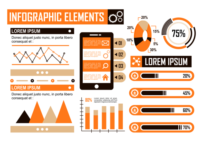 Oranje Infografische Elementen Vector