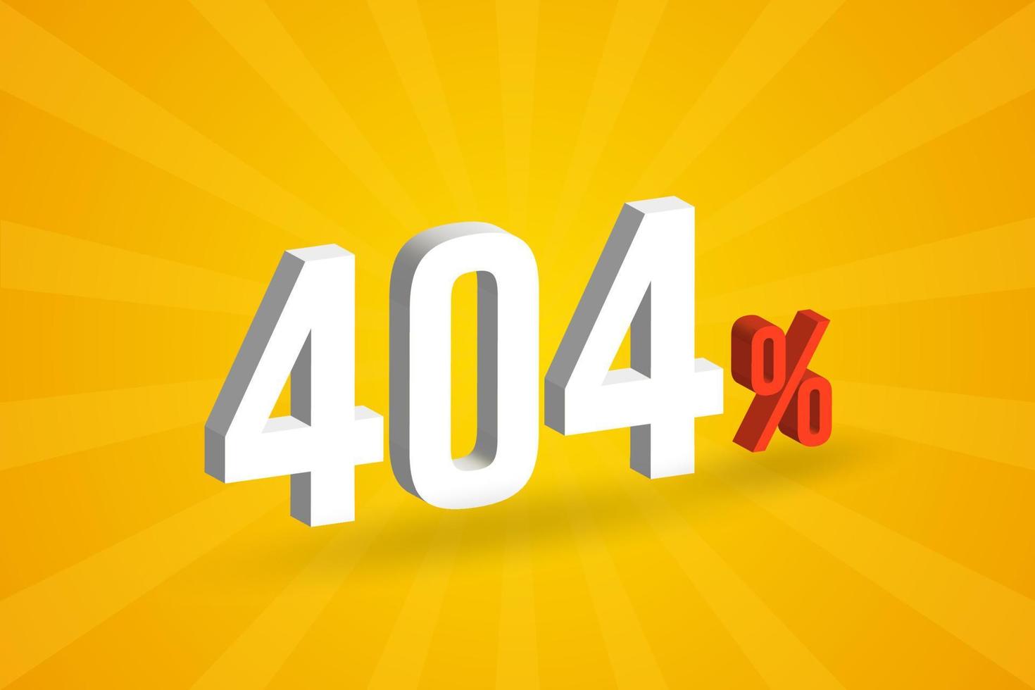 404 korting 3d tekst voor verkoopt en Promotie. vector