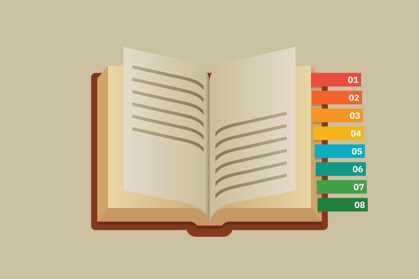 Open boek onderwijs infographic vector