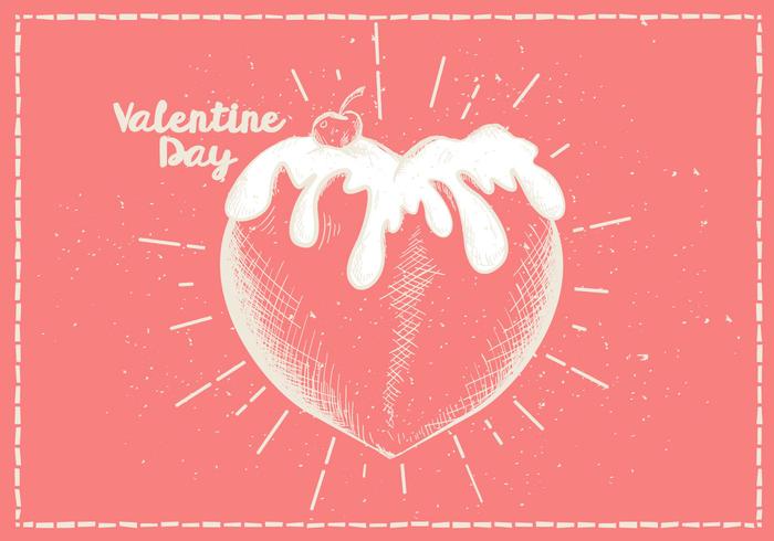 Gratis Handgetekende Valentines Vector Achtergrond