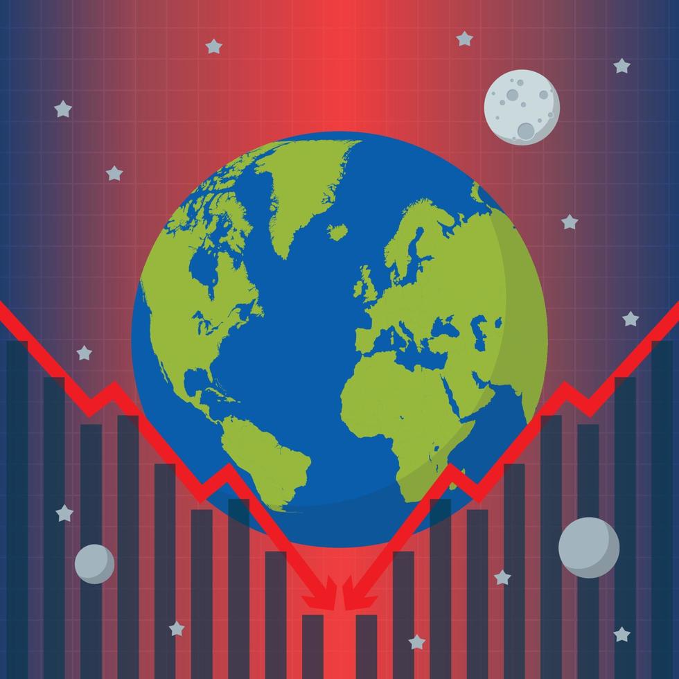 wereld recessie economisch concept vector