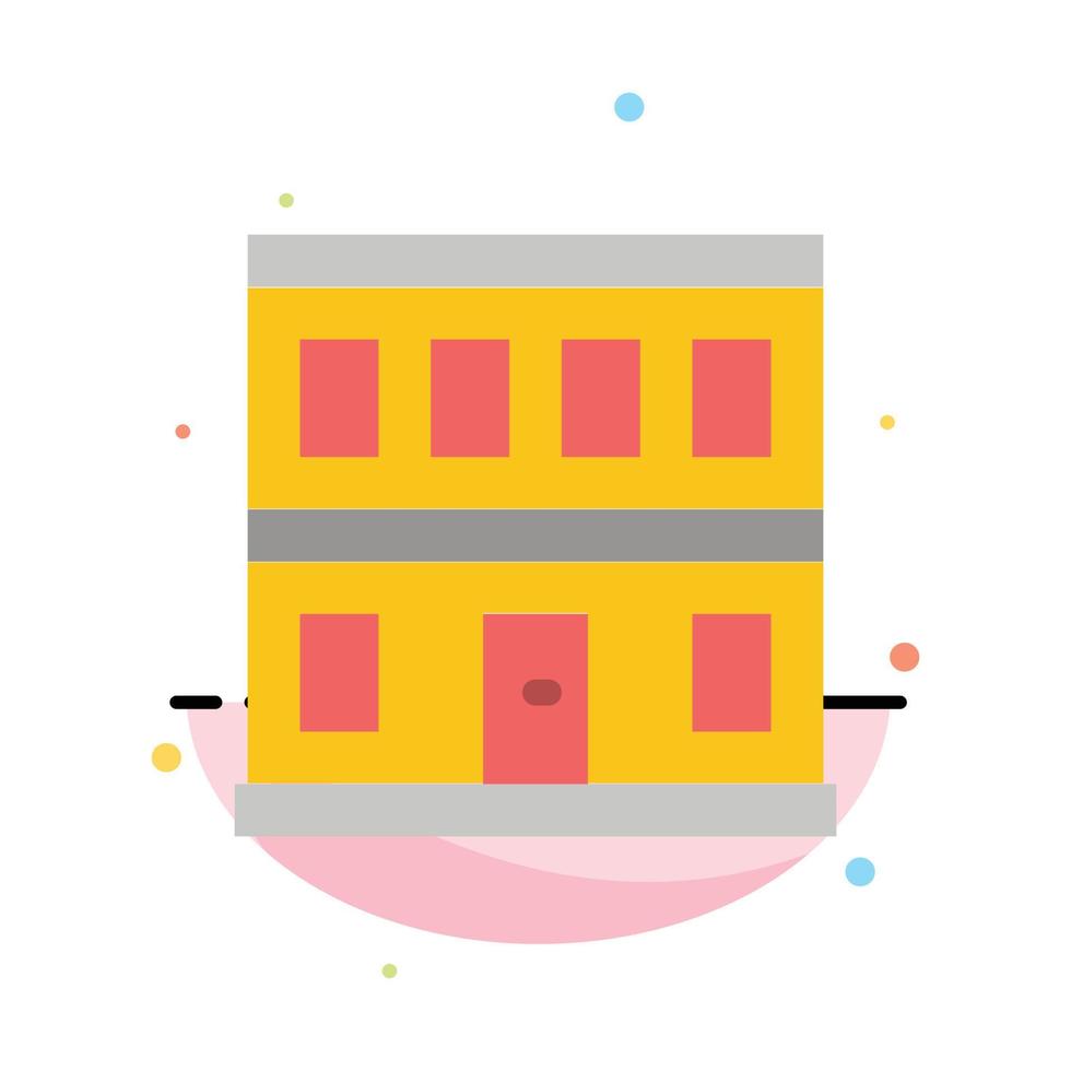 bouw deur huis gebouw abstract vlak kleur icoon sjabloon vector