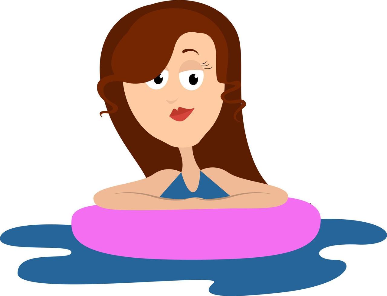 vrouw in zwemmen zwembad, illustratie, vector Aan wit achtergrond.