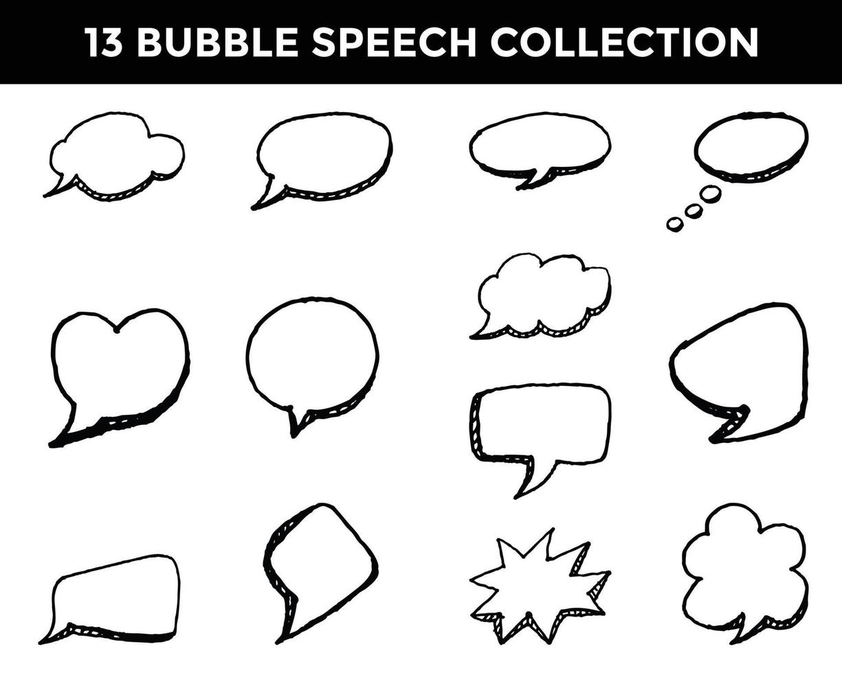 bubbel toespraak grappig hand- getrokken vector