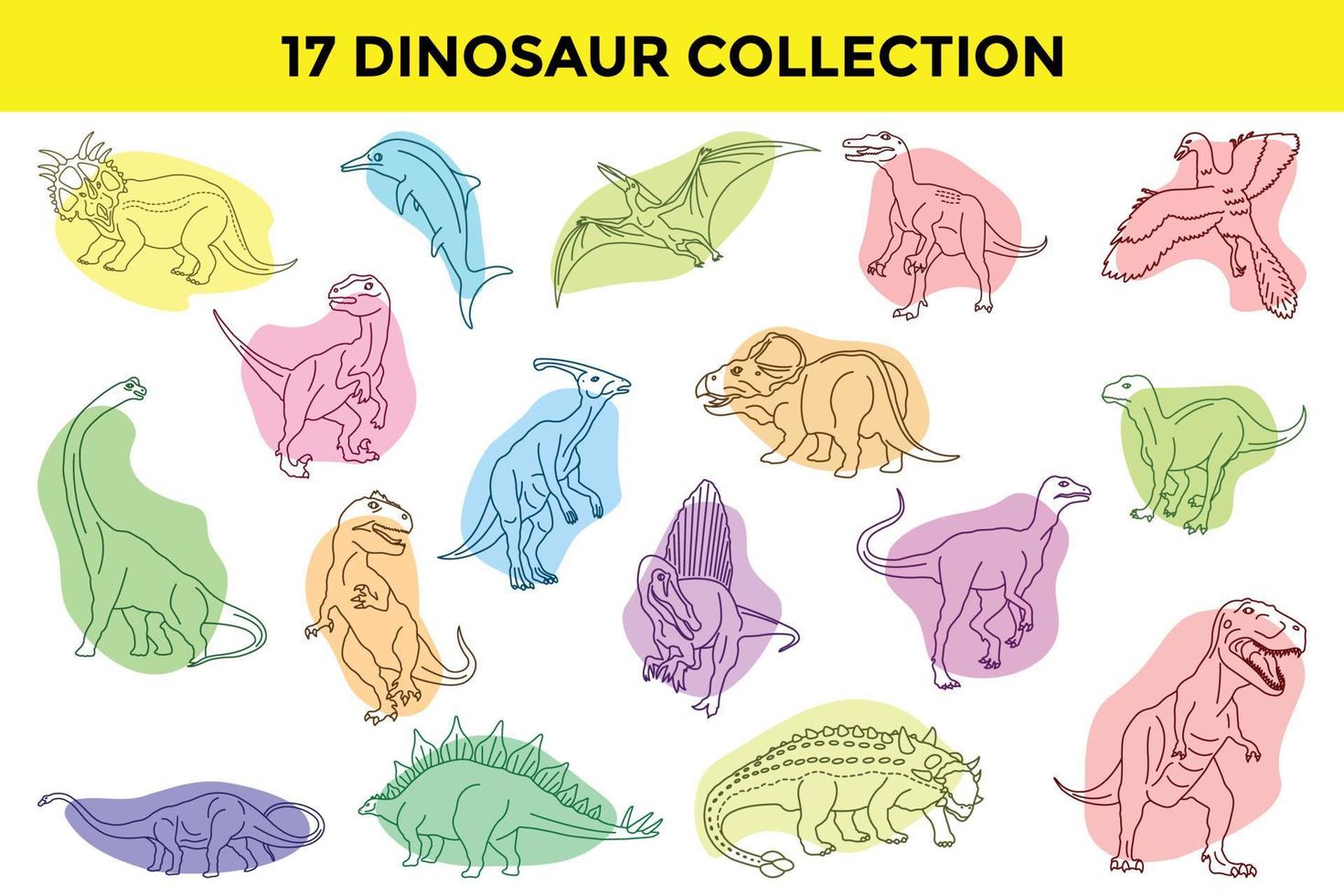 dinosaurus tekening kleur illustratie verzameling vector