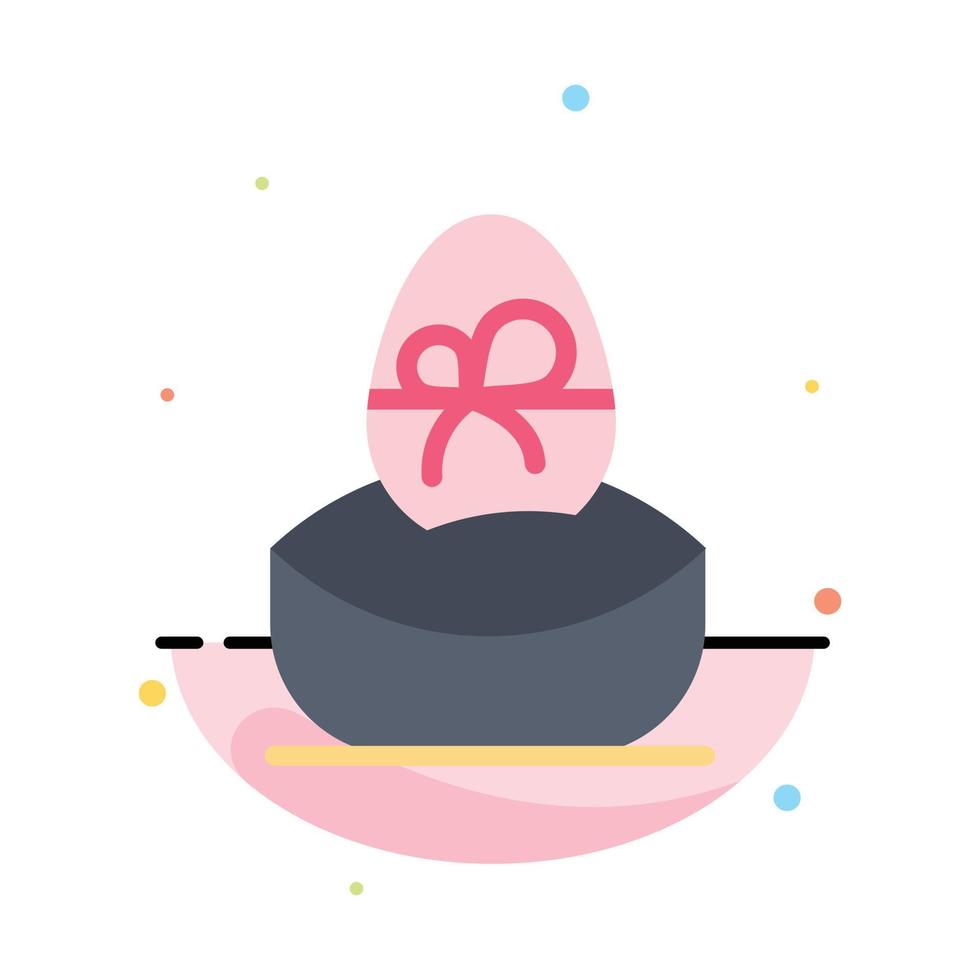 geschenk gekookt Pasen ei voedsel abstract vlak kleur icoon sjabloon vector