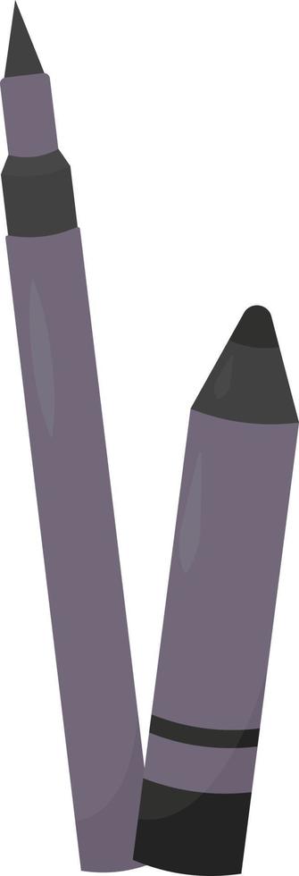 Purper kleurpotloden, illustratie, vector Aan wit achtergrond.